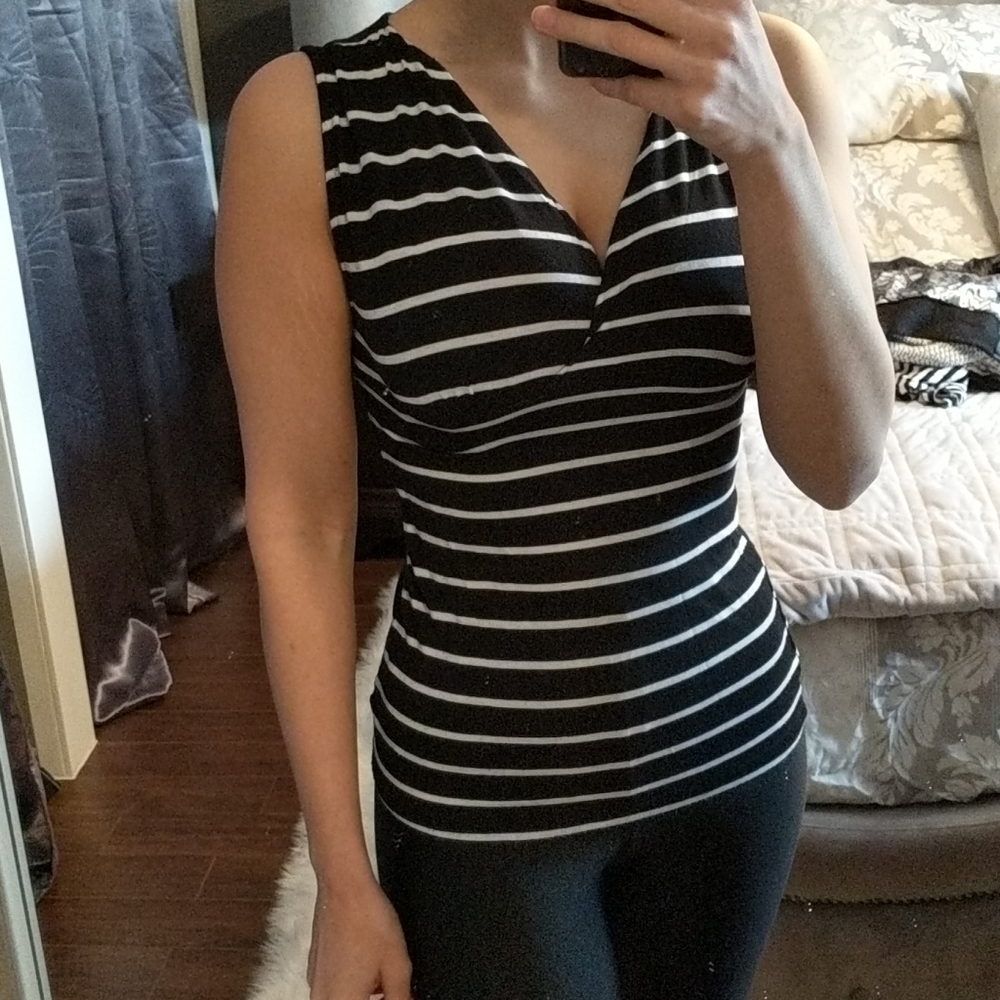 Striped sleeveless shirt